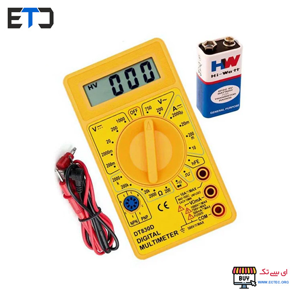 مولتی متر دیجیتالی DT830D کاوردار