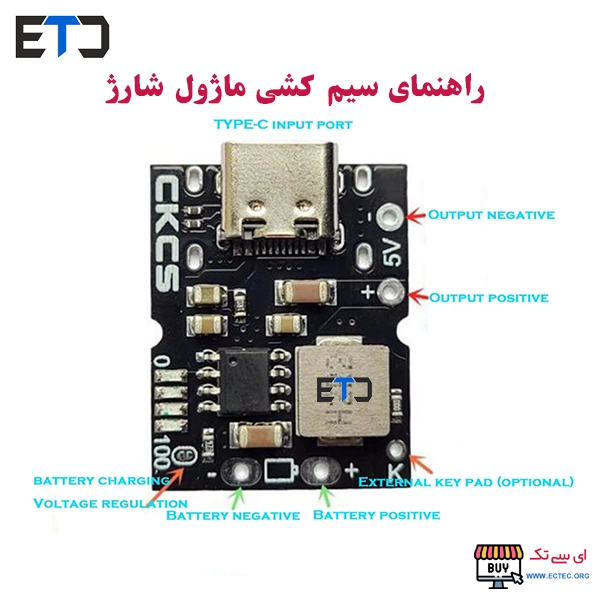 ماژول شارژ و دشارژ باتری های لیتیومی CKCS 5V 2.4A