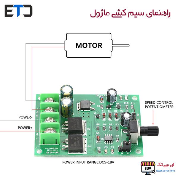 ماژول کنترلر دور موتور 15 آمپر PWM DC 15A