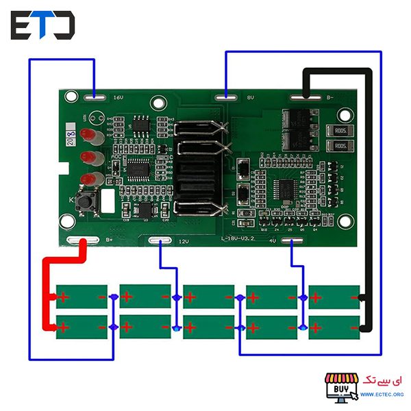نقشه برد باتری دریل شارژی و اجزای آن
