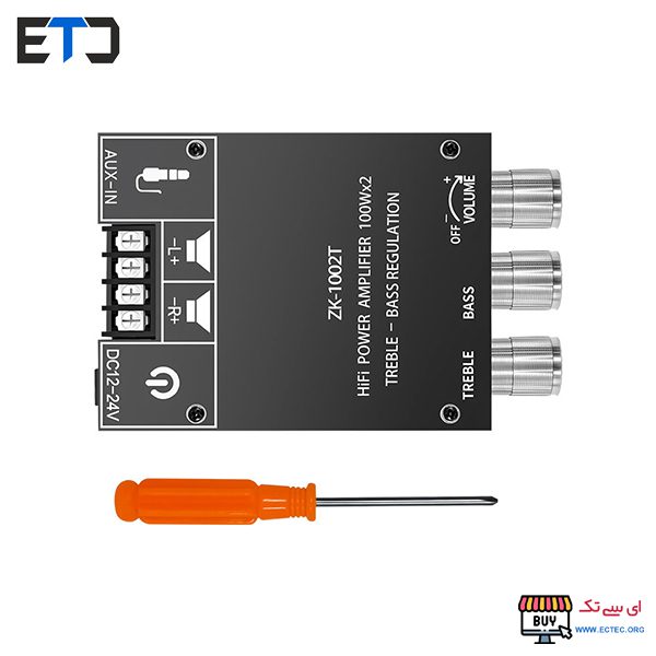 معرفی و بررسی ماژول آمپلی فایر بلوتوث دار سه ولومه 2×100 وات با تراشه TPA3116D2 مدل ZK-1002T