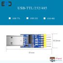 ماژول مبدل چندکاره USB / TTL / RS232 / RS485 تراشه CP2102