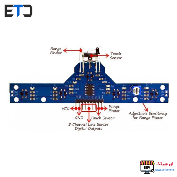 ماژول سنسور تعقیب خط مادون قرمز 5 کاناله BFD-1000