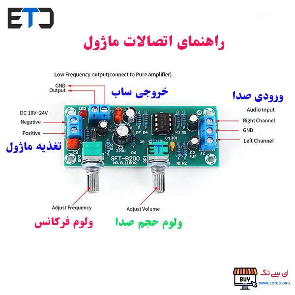 ماژول پری آمپلی فایر ساب ووفر SFT-B200 با تراشه NE5532