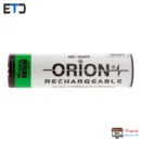 باتری لیتیوم یون 3.7v سایز 18650 1500mAh مارک ORION