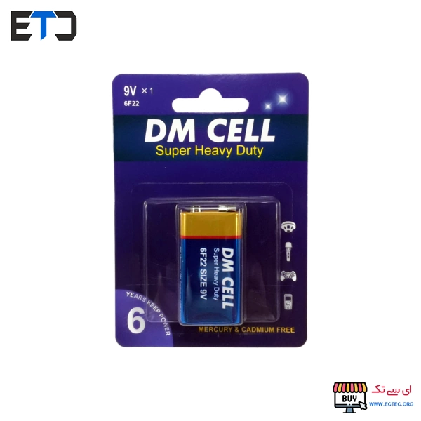 باتری کتابی 9 ولت DM CELL کارتی Super Heavy Duty